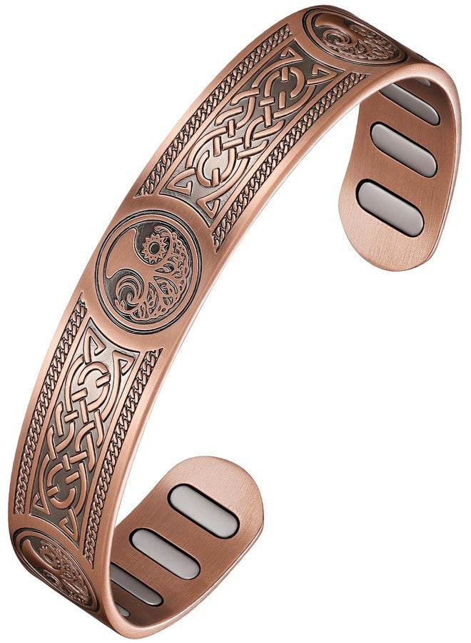 أساور جيكانوري النحاسية المغناطيسية للرجال والنساء - مغناطيس بيضاوي مطور - أساور قابلة للتعديل - Image 1